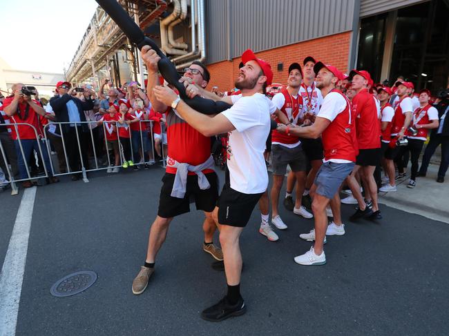 North Adelaide players unveil the Roosters colours at the West End brewery. Picture: Tait Schmaal