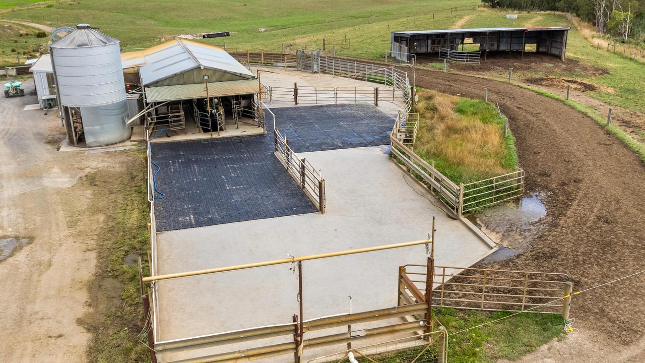 Significant dairy infrastructure, shedding, and hardstands support production at the properties.