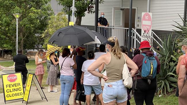 Just weeks ago, people waited up to six hours outside Ipswich fever clinics to be tested for Covid-19. Picture: Jessica Baker