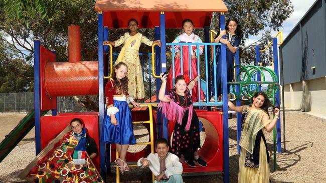 Templestowe Heights Primary School students during a multicultural dress day at the school last year. Picture: Hamish Blair