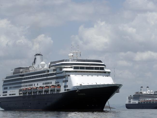 The Zaandam cruise ship after it arrived to the bay of Panama City. Picture: AP