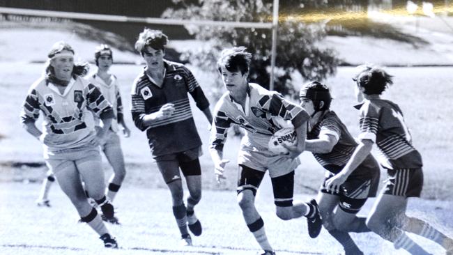 A photo of 15-year-old Kris Kahler in action on Jack Stokes Oval in 1998. Kahler went on to play in the NRL for the Broncos, Canberra and the Titans and is now trying out to win a seat at the Gympie council election.