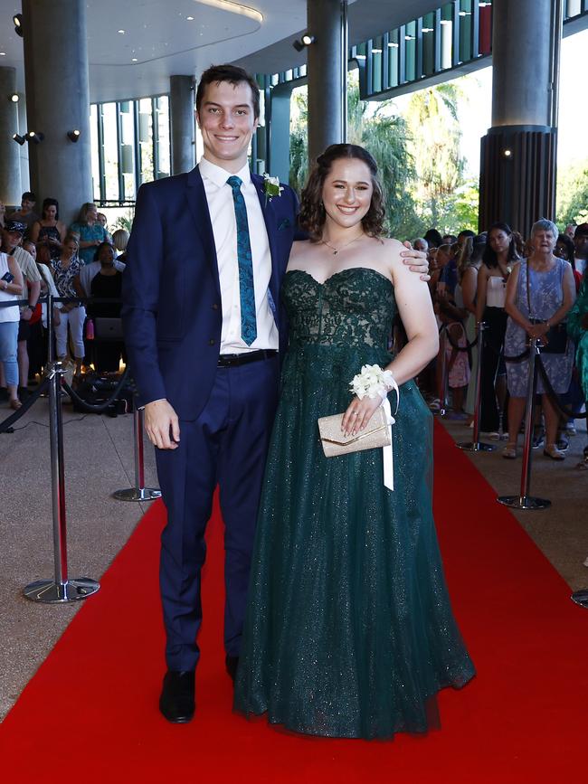 Cooper Johnston and Claudia Kiss arrive at the Trinity Bay High School formal evening, held at the Cairns Convention Centre. Picture: Brendan Radke
