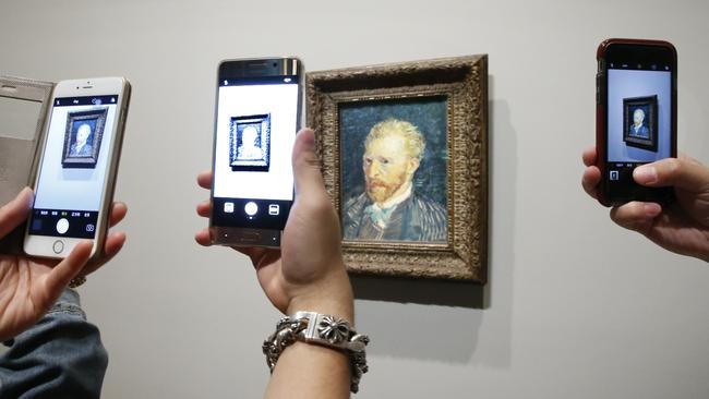 People packed into the NGV for the van Gogh and the Seasons exhibition. Picture: David Caird