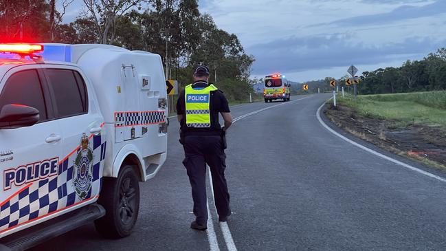 Police on scene at a serious crash at Balnagowan near Mackay. Picture: Janessa Ekert