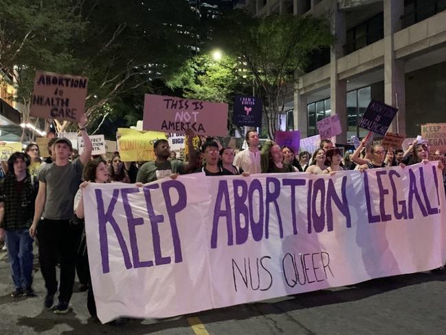 An angry crowd of approximately 500 people attended the Keep Abortion Legal rally in the Brisbane CBD on Friday, November 1, 2024.