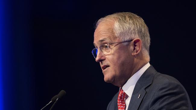 Australian Prime Minister Malcolm Turnbull addresses the Adelaide business community at the Back to Business Lunch for South Australia at the Adelaide Convention Centre, Adelaide, Thursday, March 10, 2016. (AAP Image/Ben Macmahon) NO ARCHIVING