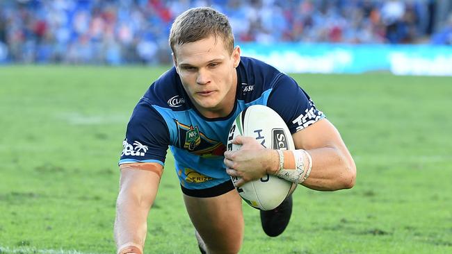 Dale Copley scores for the Titans but nor for your SuperCoach team. Picture: AAP Image/Dave Hunt