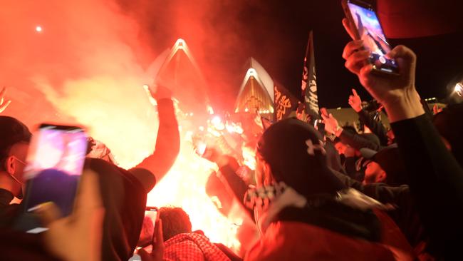 Pro Palestine supporters at a rally in Sydney. Picture: NCA NewsWire / Jeremy Piper