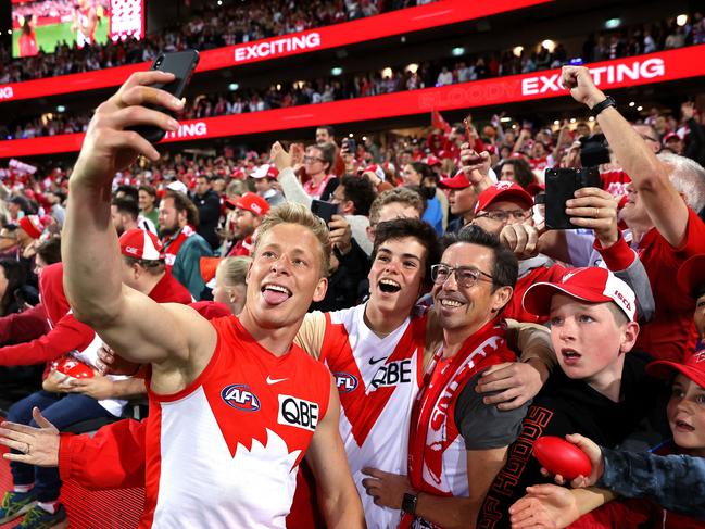 Fans have been desperate to get a piece of the Swans action with four of their 12 best home-and-away crowds ever coming in 2024. Picture: Phil Hillyard