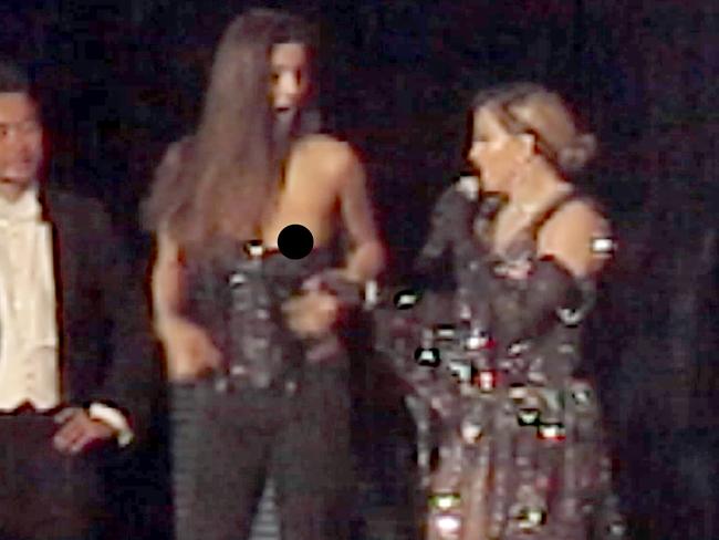 Josephine Georgiou whose nipple was exposed by Madonna attends