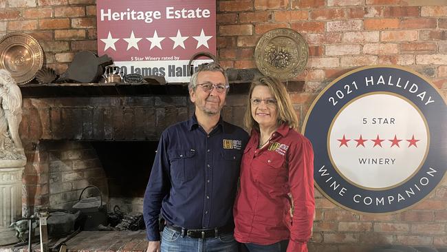 Heritage Estate Wines owners Robert and Therese Fenwick. Photo: Madison Mifsud-Ure / Stanthorpe Border Post