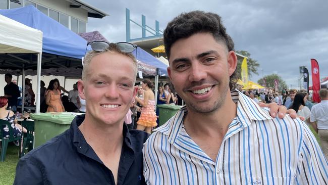 Stirling Bothams and Nick Carlton at the Gympie races on Saturday November 25, 2023.
