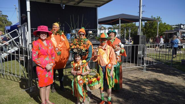 Mayor Kathy Duff and winners of the dress up competition at the Goomeri Pumpkin Festival 2024