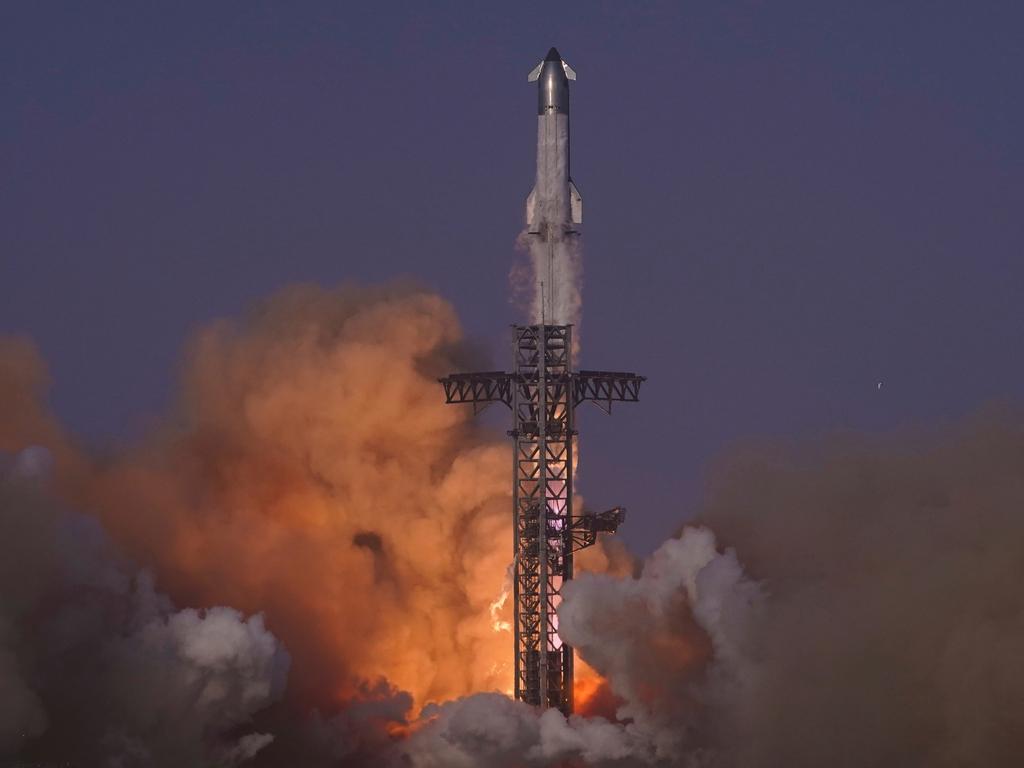 SpaceX's mega rocket Starship makes a test flight from Starbase, Texas. Picture: AP