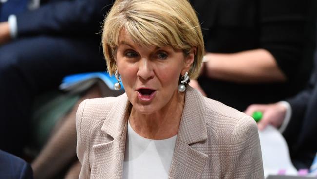 Julie Bishop during Question Time yesterday. Picture: AAP.