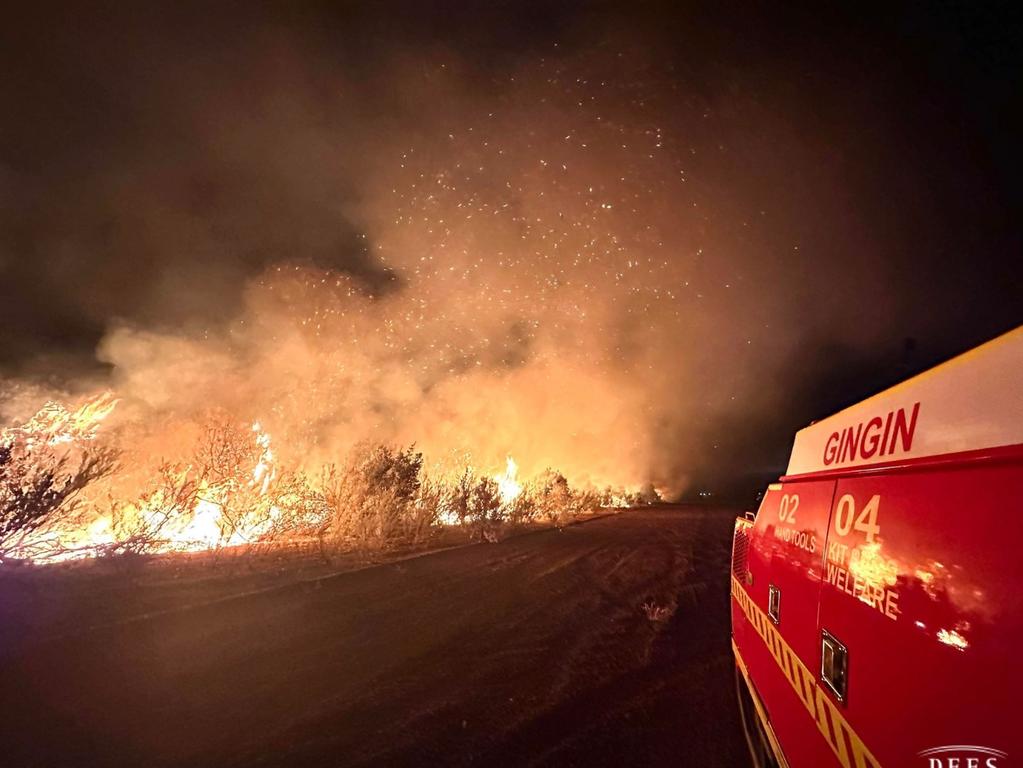 Residents have been told to take immediate action against the cluster of fires north of Perth. Picture: DFES/ Chandler Blackburn/ Gingin Volunteer Fire and Rescue