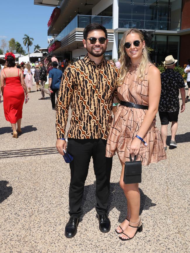 Max Stretton and Cassia Hodgson at the 2021 Great Northern Darwin Cup. Picture: Glenn Campbell
