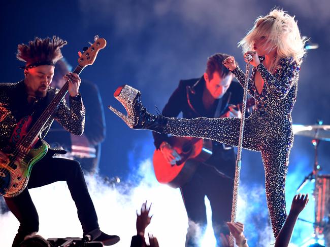 US singer-songwriter Lady Gaga rocks out at the Grammys. Picture: AFP