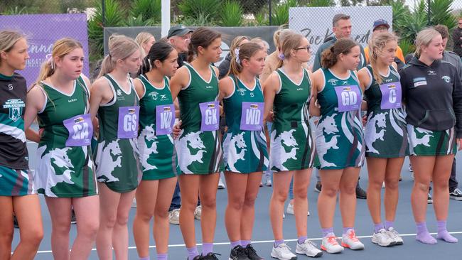 Bell Park netballers in the Zoe Kennedy tribute game in 2022. Picture: Mark Wilson