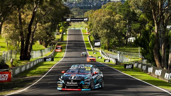 Lee Holdsworth in the the Holden Commodore ZB sets the pace during the second practice session at Bathurst. Picture: Getty Images