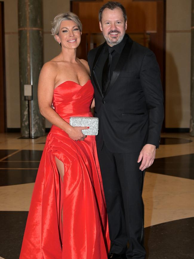 Husic and his soon-to-be wife Fiona Scott at the Midwinter Ball at Parliament House last month. Picture: Getty Images