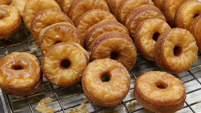 Cronuts being made at the Flour and Chocolate bakery in Morningside, Brisbane. Picture: Liam Kidston.