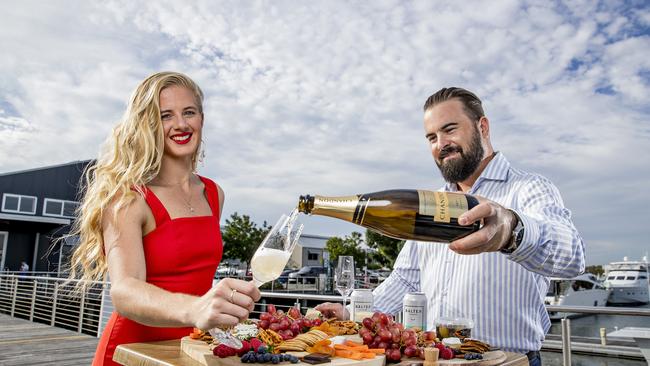 Taylor Rankin and Michael Boulanger are ready for the Sunsets by Sanctuary Cove, a food and wine festival showcasing a range of local, national and international food, wine, beer and cider. Picture: Jerad Williams