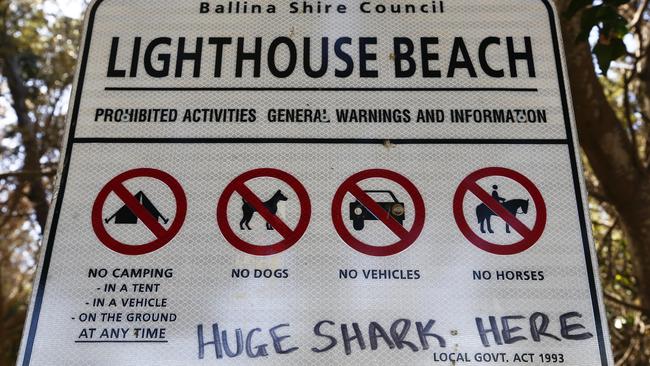 Lighthouse Beach, Ballina sign. Picture: Jason O'Brien