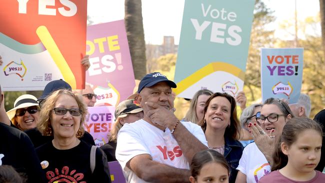 Noel Pearson campaigned in Redfern, Summer Hill and Newcastle for a Yes vote over the weekend. Picture: NCA NewsWire/Jeremy Piper