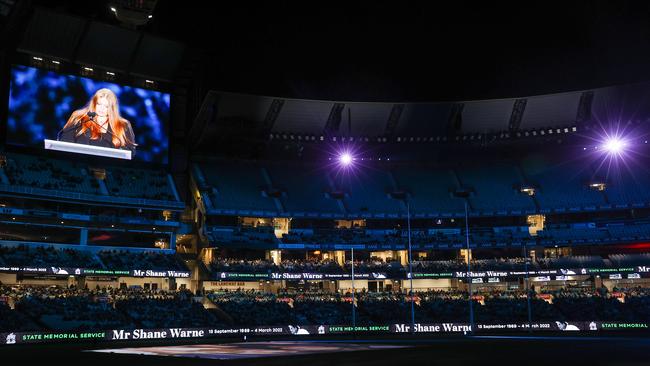 Shane Warne’s memorial took place at the MCG. Picture: NCA NewsWire / Ian Currie