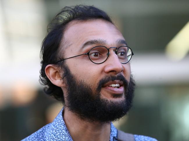 Greens councillor Jonathan Sri outside Brisbane Supreme Court today. Picture: Jono Searle/NCA NewsWire