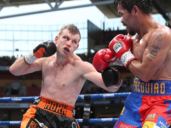 Jeff Horn beats Manny Pacquiao at Suncorp Stadium. Picture: Peter Wallis