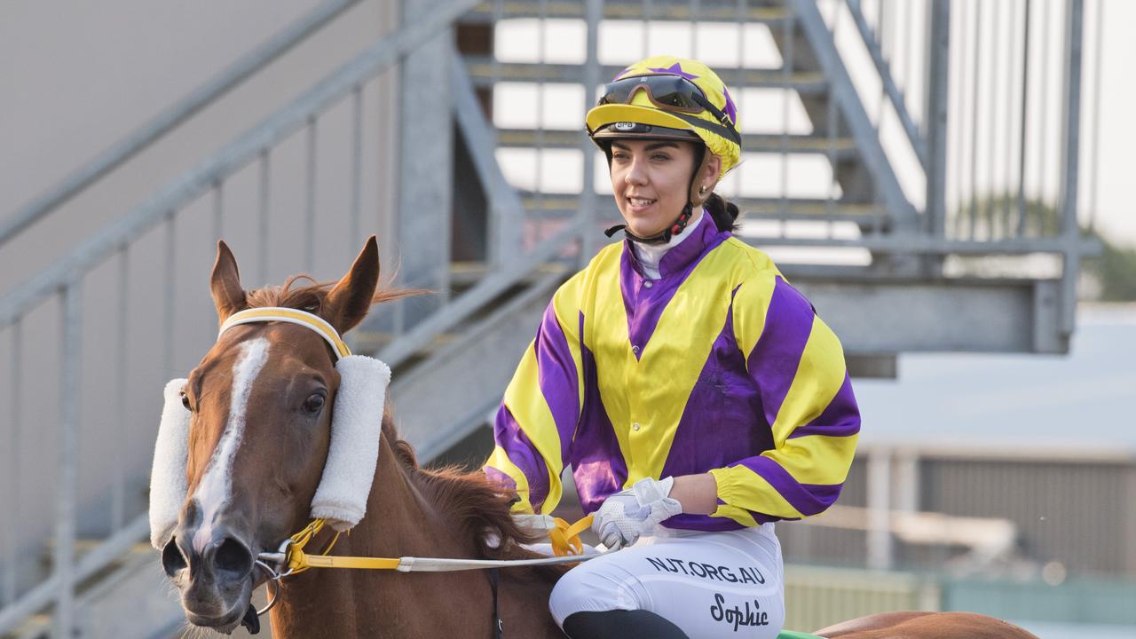 Hautclere and apprentice Sophie Wilcock return after their Class 1 Handicap win: Nev Madsen.