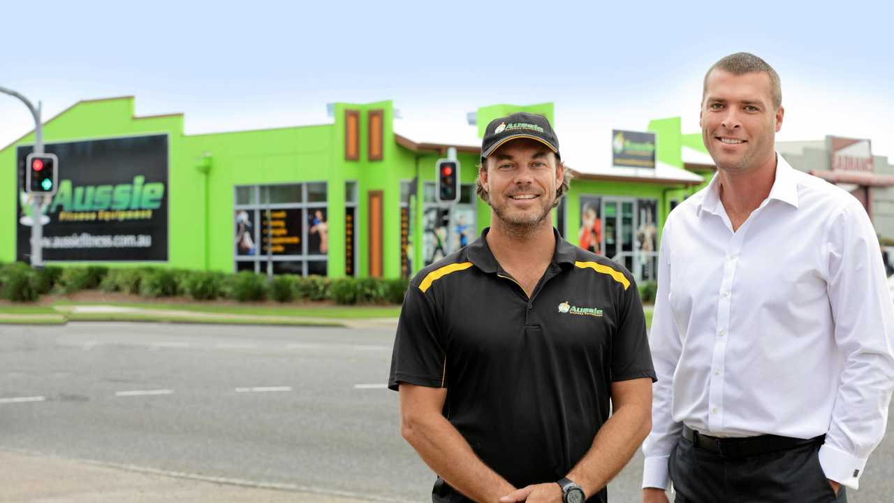 SHAPE WE'RE IN: Aussie Fitness Equipment owner Mark Peacock with CBRE's Ryan Parry at 1 Kayleigh Drive.