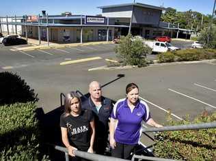 Bridge Street Plaza tenants have struggled since IGA closed. From left; Kristy Sharpley - R Hair Design, Peter Degnian - Plaza Pharmacy and Alison Reeves - Born & Bread Bakery. Picture: Bev Lacey