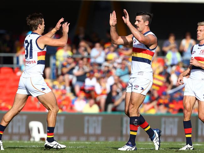 Taylor Walker kicked five goals in his side’s 75-point win. Picture: Adam Head