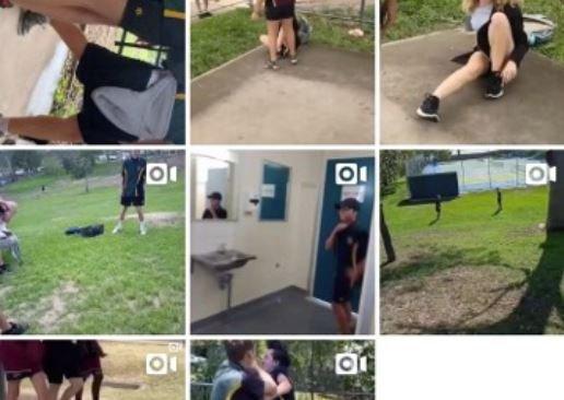 The videos displayed on an Instagram account promoting school yard fights.