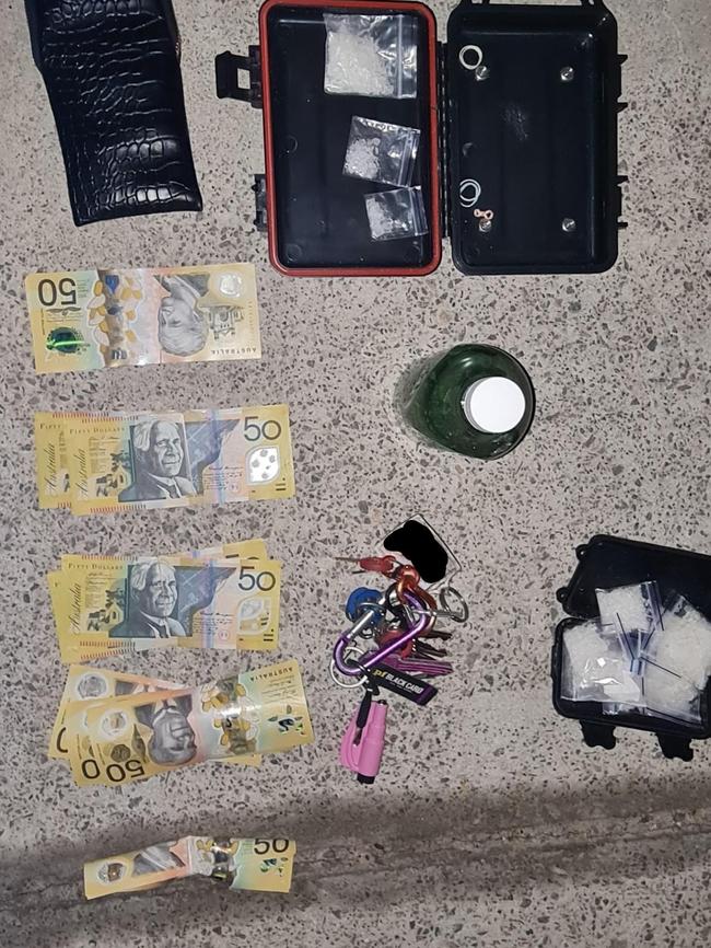 Police allegedly seized drugs and cash during a pre-dawn traffic stop at Morisset on October 4, 2024. Picture: NSW Police