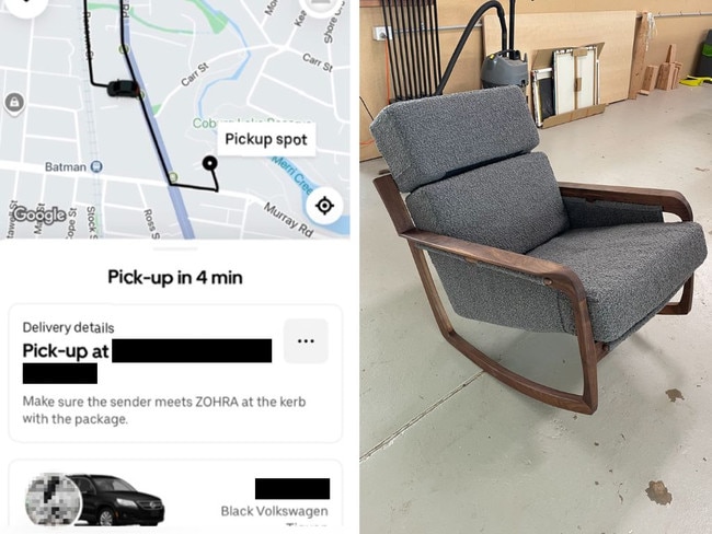 An uber driver made off with a bespoke armchair carefully crafted by a disabled Melbourne man as part of a support program.