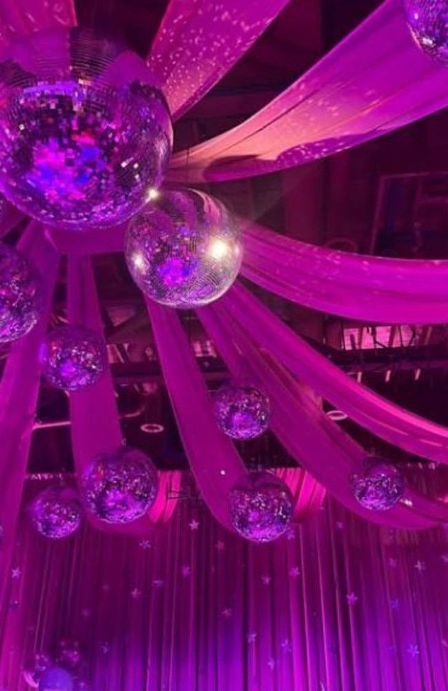 Disco balls lined the ceiling.