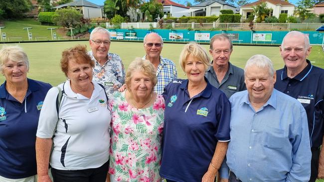 Club Robina has formed. Pictured L-R Ann Holmes, Carmel Gibb, Tom Cowper, Dawn Forrest, Tom Moore, Margaret Donaldson, Brent Lowary, Gerald East, Paul Fern. Image: Supplied