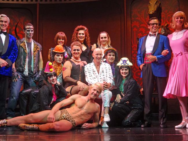 McLachlan with some of the cast of The Rocky Horror Show in 2014.