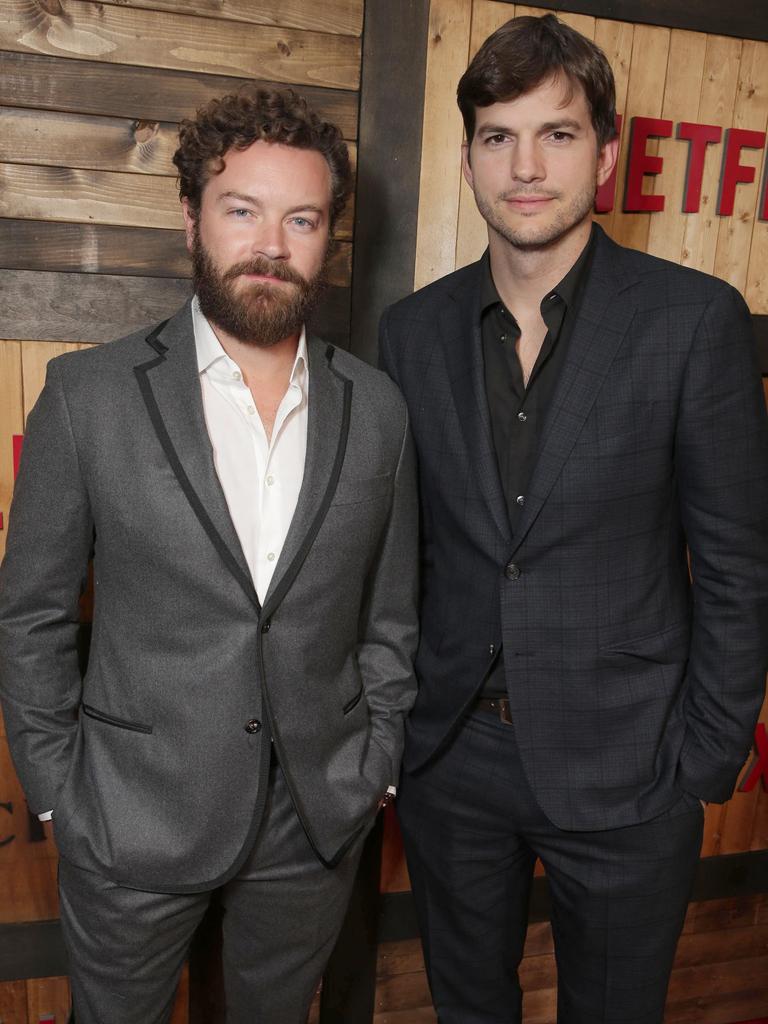 Ashton Kutcher with That ‘70s Show co-star Danny Masterson. Picture: Getty