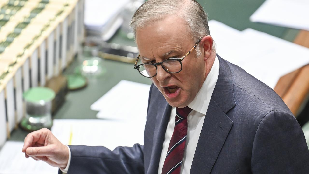 Prime Minister Anthony Albanese took issue with the Opposition Leader’s attack on his government’s handling of visas for refugees from Gaza. Picture: NewsWire / Martin Ollman