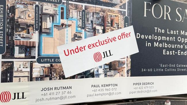 34-60 Little Collins St property has been marked as ‘exclusively under offer’.