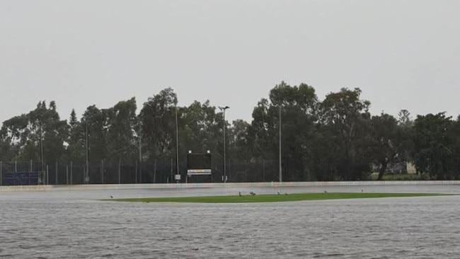 Flooding at Wynnum Manly District Cricket Club. Picture: Facebook