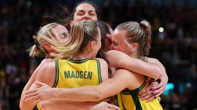 Marianna Tolo of Australia celebrates victory in the bronze medal match.