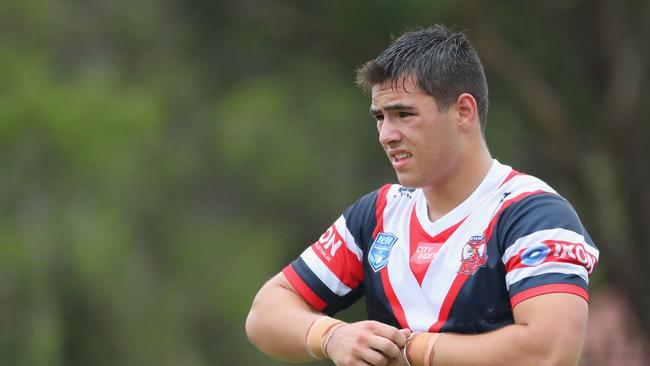 Zach Fittler in action for the Sydney Roosters in the Harold Matthews Cup competition. Picture: Jeremy Ng