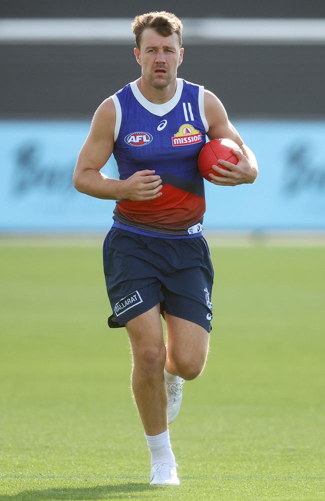 Jack Macrae at Bulldogs training last week. Picture: Daniel Pockett/Getty Images